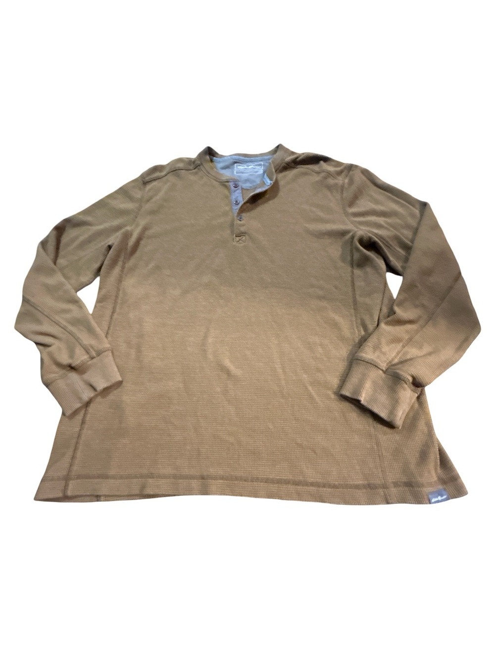 Eddie Bauer Men's Long Sleeve Waffle-Knit Thermal Henley Granola Boy Cabincore